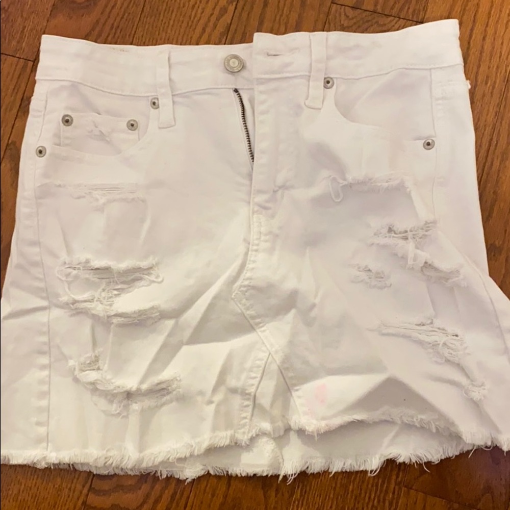 White ripped skirt